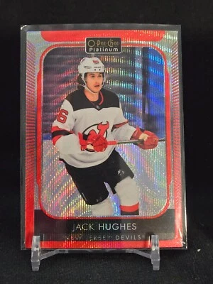 2021-22 O Pee Chee Platinum Jack Hughes #166 Red Surge - Image 1 of 2