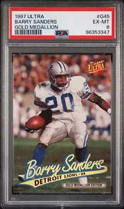 1997 Fleer Ultra Gold Medallion Barry Sanders #G45 Lions HOF Legend Card - Imagen 1 de 2