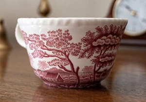 Spode's Tower teacup red transferware vintage teacup by Copeland of En - Picture 1 of 5