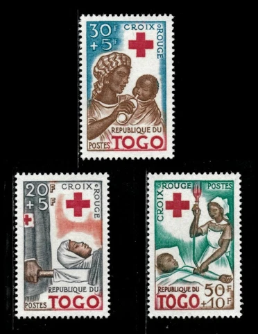 Togo 1959 - Red Cross, Medicine, Nurses - Set of 3v - Scott B12-14 - MNH Cover