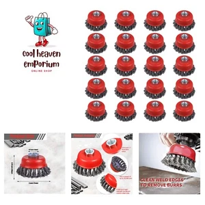 20 Pieces Knotted Wire Cup Brush for Angle Grinders, Wire Brush for 4 1/2 Ang... - Picture 1 of 9