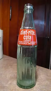 VINTAGE ACL 10 OZ DIET RITE COLA SODA BOTTLE KING SIZE NICE! - Picture 1 of 2