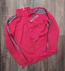 Adidas Kids Hot Pink Mesh Zipper Sport Jacket Size XL - Picture 1 of 8