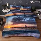Beautiful Sea View And Sunset 3D Quilt Duvet Doona Cover Set Pillow Case Print