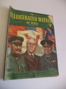 THE ILLUSTRATED WEEKLY OF INDIA old vintage 1940s WW2 magazine bikaner ganga - Picture 1 of 12