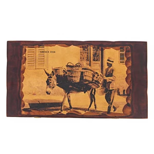 Backgammon Game Set, Wooden Handmade - "The Donkey" Design Inlaid - Large - Picture 1 of 5