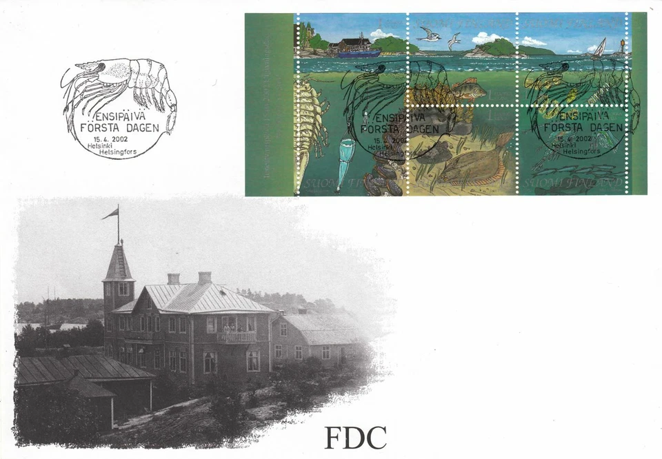 Scientific Research Sea Crawfish Fish Sheet Gulf Of Finland Flounder FDC 2002 - Image 1 of 1
