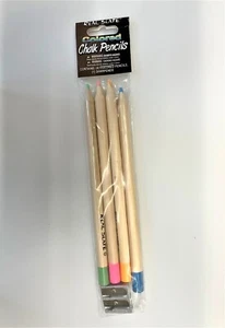 Pepperell Real Slate | 4 Colored Chalk Pencils with Sharpener | Multicolored - Picture 1 of 4