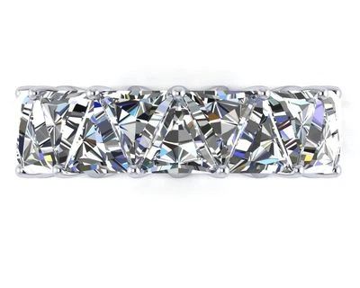 925 Sterling Silver 6mm Triangle Cut Eternity Band Stunning Party Ring Updown - Image 1 of 4