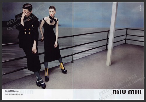 Miu Miu Abbigliamento anni 2000 Stampa Pubblicità Annuncio (2 pagine) 2013 Moda Interessante