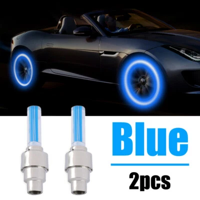 2Pcs Car Auto Wheel Tire Tyre Air Valve Stem LED Light Caps Cover  Accessories - Image 1 of 4