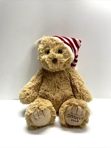 Godiva Gund 2008 Oso de peluche Peluche Peluche Rojo Blanco Medias Gorra 12"" - Imagen 1 de 11