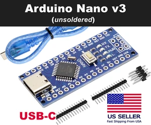 Nano v3.0 | USB-C | Unwelded | ATMEGA328P | Arduino Compatible Microcontroller - Picture 1 of 6