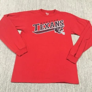 Houston Texans Reebok Shirt Mens Small Red Long Sleeve NFL Football Club Cotton - Picture 1 of 13