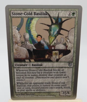 MTG STONE-COLD BASILISK 112/140 Unhinged Rising Magic The Gathering ccg card - Image 1 of 2