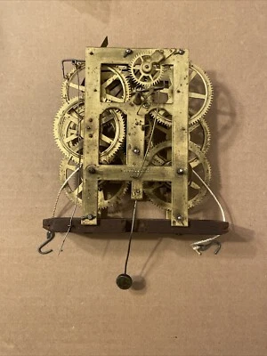Antique Chauncey Jerome 8 Day Ogee Clock Weight Driven Movement Parts - Image 1 of 4