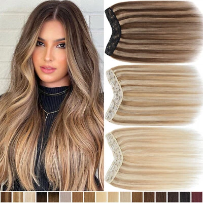 ELAILITE One Piece 100% Real Clip In Remy Human Hair Extensions 3/4 Full Head U Part Weft
