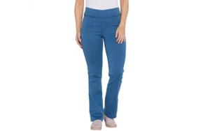 Denim co 28w petite índigo azul denim pantalones de yoga con bolsillos delanteros - Imagen 1 de 6