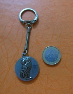 Vintage Keyring Partenon Athena Keychain, Owl, Greece, Snake - Picture 1 of 2