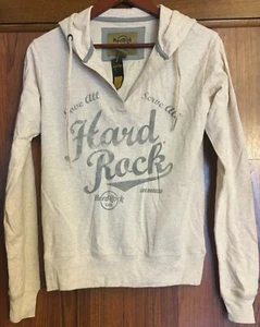 Women's Hard Rock Cafe Los Angeles Light Tan / Gray Hooded Pull Over size XS - Picture 1 of 5