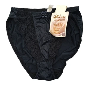 Vintage Venchelle Panties Womens M/6 Black High Leg Lace Bow Style 88801 - Picture 1 of 5