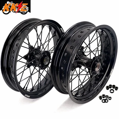 Ruedas KKE 17" Supermoto para Husaberg FE FC 125 250 350 450 2004-2014 llantas negras Foto 1 de 4