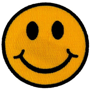 Parche de motociclista bordado Smiley Face divertido coser/planchar 3" x 3" - Imagen 1 de 3