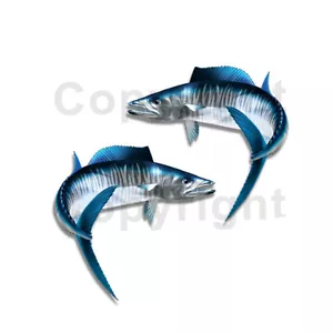 Wahoo Sticker Decal Fishing RV Boat Car Truck Camper Trailer F105 2 Pack - Picture 1 of 1