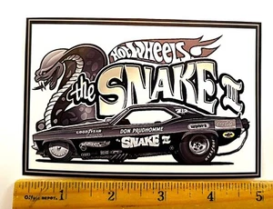 NHRA Hot Wheels Don Prudhomme Black Snake III '73 Cuda Gray Scale Sticker Decal - Picture 1 of 1