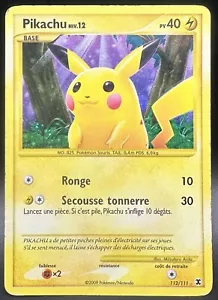 Pokemon TCG Pikachu 112/111 Rising Rivals Holo FRENCH MP Card - Picture 1 of 3