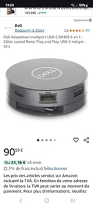 Dell DA305 6-en-1 USB-C Adaptateur Multiport - Photo 1/3