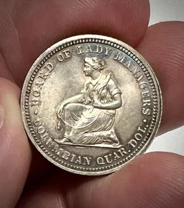 1893 25c World's Columbian Exposition Isabella Silver Quarter Commemorative Coin - Picture 1 of 2