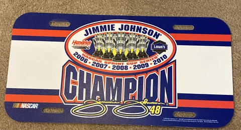 BRAND NEW JIMMIE  JOHNSON #48 5-Time NASCAR CHAMPION LICENSE PLATE BY WINCRAFT Cover