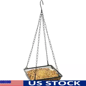 Hanging Bird Feeder Tray Metal Mesh Garden Decoration Attract Wild Birds Durable - Picture 1 of 8