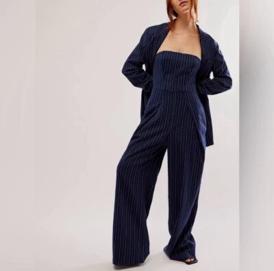 Macacão Free People Jessa Suit (somente macacão) azul marinho tamanho 0 novo sem etiquetas - Imagem 1 de 4