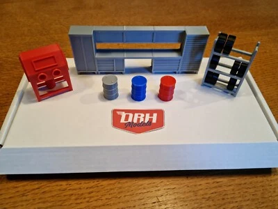 DRH MODELS Garage Scene Accessories B for 1:43 Scale Models cars Garage Diorama 3d Printed.