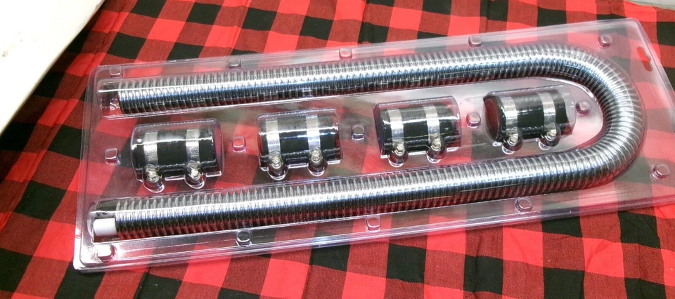 SUMMIT RACING STAINLESS STEEL FLEXIBLE RADIATOR HOSE KIT #390048 - Image 1 of 1