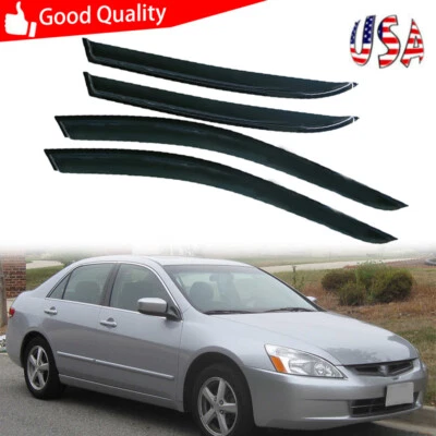 4Pcs Window Visors Rain Guard Deflector For Honda Accord Sedan 2003-2007 - Изображение 1 из 4