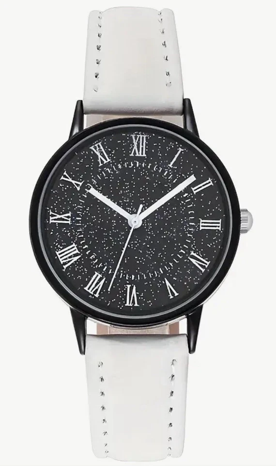 Νew темно белый женщин стильный кварц Рим моды аналоговый кожаный часы 💎 - Изображение 1 из 1