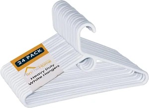 Perchas blancas de alta resistencia perchas tubulares de plástico, juego de 24 (de alta resistencia) - Imagen 1 de 7