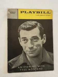 EIN ABEND MIT YVES MONTAND Spielzettel BROADWAY Longacre Theatre 1959 - Bild 1 von 7