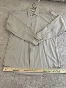 Camisa de vestir Van Heusen bronceada sin arrugas para hombre manga larga 15 1/2, 34/35 grande - Imagen 1 de 9