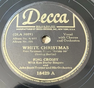 BING CROSBY - White Christmas 10" 78rpm 1947 Decca 18429 - TESTED Shellac * VG - Picture 1 of 4