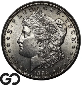 1888-S Morgan Silver Dollar Coin, Nice Mint Luster, BU++ Better Date - Picture 1 of 3