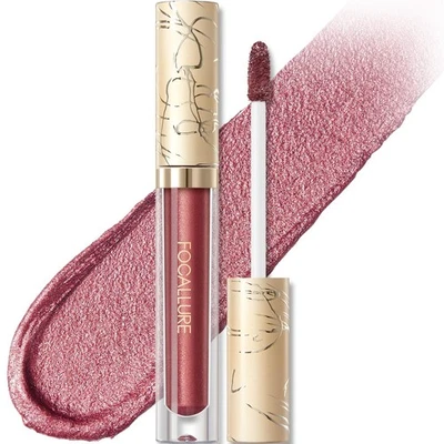 Lápiz labial líquido metálico, brillo labial antiadherente copa, color de labios de alto impacto con T... Foto 1 de 4