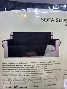 Loveseat Sofabezug Wasserdicht 2 Sitzer Kissen Couch Schutz Rutschfest 47 Zoll - Bild 1 von 14