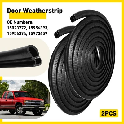 2-20X Door Weatherstrip Seal Rubber Front LH+RH For 1988-1999 Chevy GMC Cadillac - Image 1 of 4