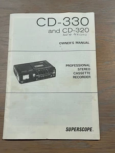 Grabadora de casete estéreo instrucciones manual del propietario Superscope CD-330 y CD-320 - Imagen 1 de 3