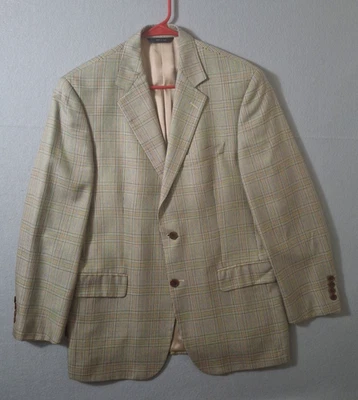 Blazer Brooks Brothers 40 Tostado Seda Lana Glen Cuadros Ventana Chaqueta Abrigo Deportivo Foto 1 de 4