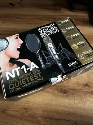 Rode NT1-A Großmembran Kondensatormikrofon +Windschutz/Spinne ORIGINALVERPACKUNG - Bild 1 von 4